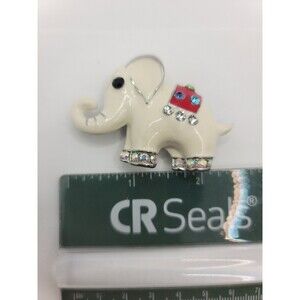 Vintage Unusual Multicolor Rhinestone Crystal White Enamel Bear Brooch Pin Coro?